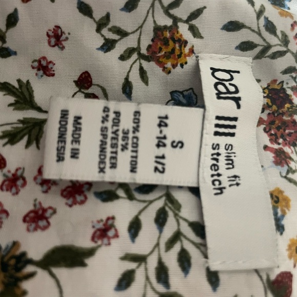 Bar III Men’s slim fit floral print‎ dress shirt. Size Small - Picture 3 of 6
